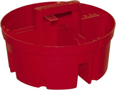 Bucket Boss - Red Plastic Bucket Organizer - 10" Diam x 6" High - Exact Tooling
