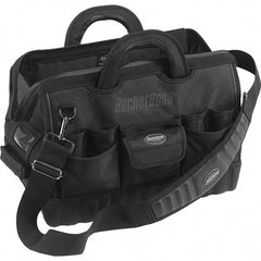 Bucket Boss - 17 Pocket Black Ballistic Polyester Tool Bag - 18" Wide x 12" Deep x 13" High - Exact Tooling
