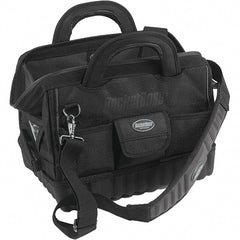 Bucket Boss - 17 Pocket Black Ballistic Polyester Tool Bag - 14" Wide x 10" Deep x 11" High - Exact Tooling