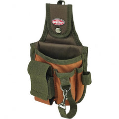 Bucket Boss - Nail & Tool Pouch - 5 Pocket, Brown/Green, Polyester - Exact Tooling