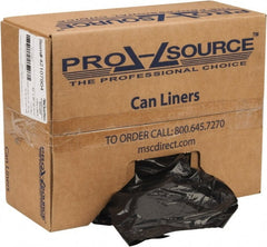 PRO-SOURCE - 1.5 mil Thick, Heavy-Duty Trash Bags - Linear Low-Density Polyethylene (LLDPE), Flat Pack Dispenser, 40" Wide x 46" High, Black - Exact Tooling