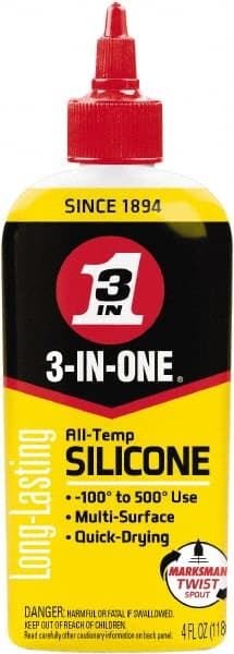 3-IN-ONE - 4 oz Bottle Silicone Penetrant/Lubricant - Brown, 500°F Max - Exact Tooling