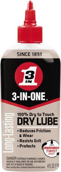 3-IN-ONE - 4 oz Bottle Dry Film Lubricant - Light Amber, 500°F Max - Exact Tooling