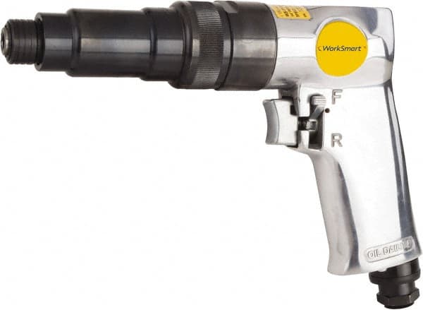 Value Collection - 1/4" Bit Holder, 1,800 RPM, Pistol Grip Handle Air Screwdriver - 2-1/2 to 5.8 Ft/Lb Torque, 1/4" Inlet, 4 CFM - Exact Tooling