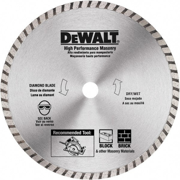 DeWALT - 7" Diam, 5/8 & 7/8" Arbor Hole Diam, Wet & Dry Cut Saw Blade - Diamond Matrix, Standard Round Arbor - Exact Tooling