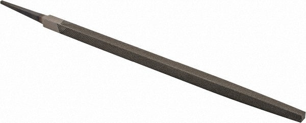 Value Collection - 14" Long, Bastard Cut, Square American-Pattern File - Double Cut, 1/2" Overall Thickness, Tang - Exact Tooling