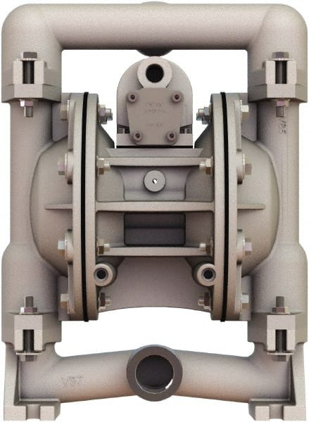 Versa-Matic - 1" NPT, Air Operated Diaphragm Pump - Santoprene Diaphragm, Stainless Steel Housing - Exact Tooling