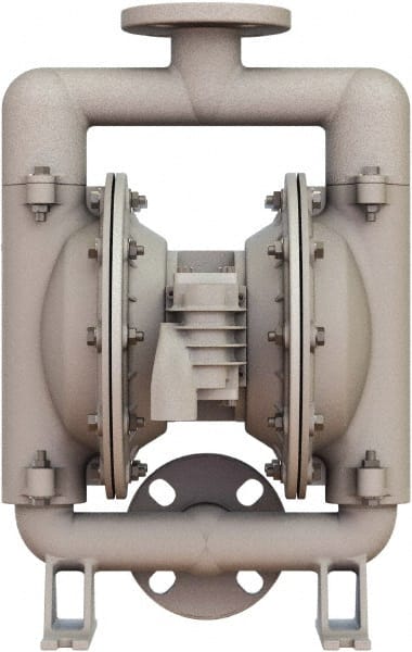 Versa-Matic - 1-1/4 \x96 1-1/2 NPT, Air Operated Diaphragm Pump - Santoprene Diaphragm, Stainless Steel Housing - Exact Tooling