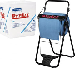 WypAll - X60 1/4 Fold Shop Towel/Industrial Wipes - Poly Pack, 12-1/2" x 12" Sheet Size, White - Exact Tooling