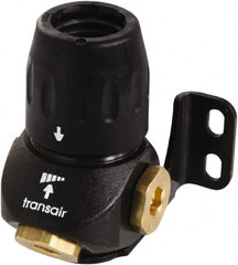 Transair - 7/8" ID, 25mm OD, Three Port Wall Bracket - Plastic, 232 Max psi, 1/2 & 1/4 Female NPT, 3-5/16" Long - Exact Tooling
