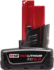 Milwaukee Tool - 12 Volt Lithium-Ion Power Tool Battery - 6 Ahr Capacity, Series M12 REDLITHIUM XC - Exact Tooling