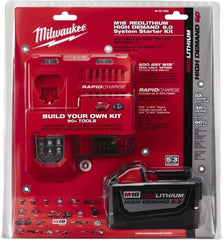 Milwaukee Tool - 18 Volt Lithium-Ion Power Tool Battery - 9 Ahr Capacity, Series M18 XC RED - Exact Tooling