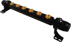 Transair - 1-1/2" ID, Plastic 6 Port 40mm Push-to-Connect Air Hose Manifold - 232 Max psi, 20-11/16" Long - Exact Tooling