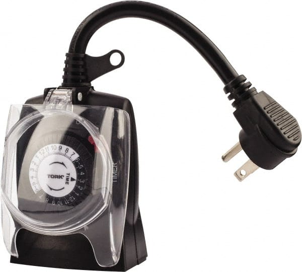 TORK nsi - 30 min Outdoor Analog Electrical Timer - 24 On/Off per wk, 125 VAC, 1,875 Watts, 48 Modes - Exact Tooling