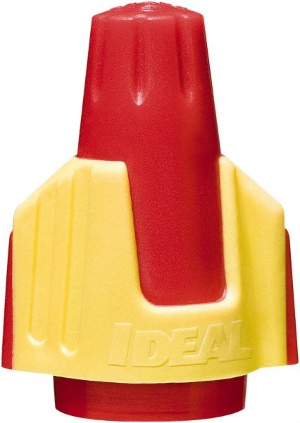 Ideal - 2, 18 to 4, 10 AWG, 600 Volt, Flame Retardant, Wing Twist on Wire Connector - Red & Yellow, 221°F - Exact Tooling