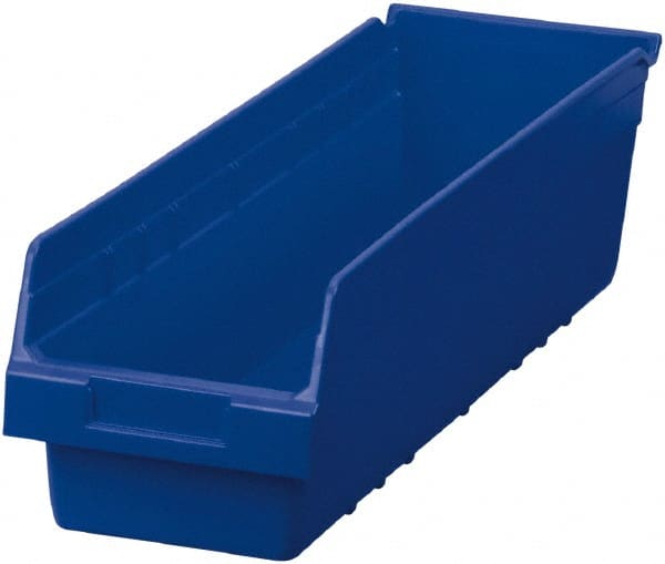 Akro-Mils - 23-5/8" Deep, Blue Polymer Hopper Shelf Bin - 6" High x 6-5/8" Wide x 23-5/8" Long - Exact Tooling