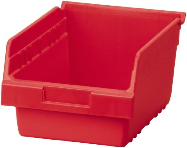Akro-Mils - 11-5/8" Deep, Red Polymer Hopper Shelf Bin - 6" High x 8-3/8" Wide x 11-5/8" Long - Exact Tooling
