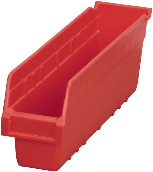 Akro-Mils - 17-7/8" Deep, Red Polymer Hopper Shelf Bin - 6" High x 4-1/8" Wide x 17-7/8" Long - Exact Tooling