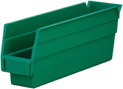 Akro-Mils - 54 Lb. Load Capacity, 11-5/8" Deep, Green Hopper Shelf Bin - 4" High x 2-3/4" Wide x 11-5/8" Long - Exact Tooling