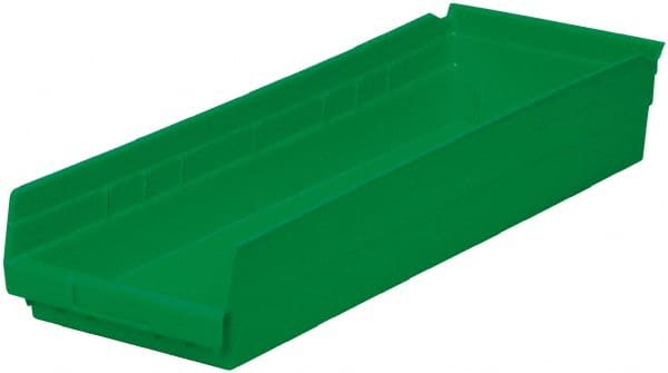 Akro-Mils - 346 Lb. Load Capacity, 23-5/8" Deep, Green Hopper Shelf Bin - 4" High x 8-3/8" Wide x 23-5/8" Long - Exact Tooling