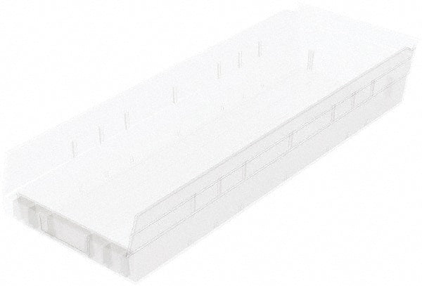 Akro-Mils - 346 Lb. Load Capacity, 23-5/8" Deep, Clear Hopper Shelf Bin - 4" High x 8-3/8" Wide x 23-5/8" Long - Exact Tooling