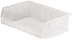 Akro-Mils - 60 Lb. Load Capacity, 10-7/8" Deep, Clear Polymer Hopper Stacking Bin - 5" High x 16-1/2" Wide x 10-7/8" Long - Exact Tooling