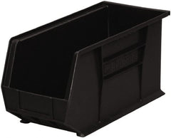 Akro-Mils - 60 Lb. Load Capacity, 18" Deep, Black Polymer Hopper Stacking Bin - 9" High x 8-1/4" Wide x 18" Long - Exact Tooling