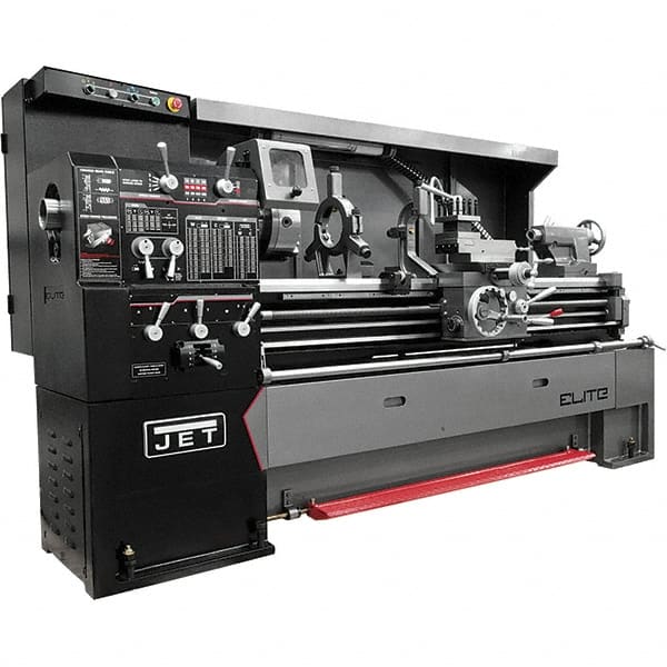 Jet - 17" Swing, 40" Between Centers, 230/460 Volt, Triple Phase Engine Lathe - 5MT Taper, 7-1/2 hp, 36 to 1,800 RPM, 3-1/8" Bore Diam, 44" Deep x 68" High x 94" Long - Exact Tooling