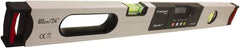 Digi-Pas - 24" Long 2 Vial Box Beam Level - Aluminum, Black/Gray, 1 Plumb & 1 Level Vial - Exact Tooling