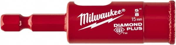 Milwaukee Tool - 5/8" Diam, 1-1/2" Cutting Depth, Hole Saw - Diamond Grit Saw, Continuous Edge - Exact Tooling
