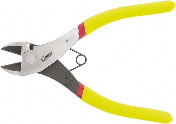 Clauss - 7" OAL, Diagonal Cutter - 3/4" Jaw Length x 1/2" Jaw Width, Hot Forged Carbon Steel Handle - Exact Tooling