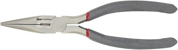 Clauss - 8" OAL, 2-7/8" Jaw Length x 7/8" Jaw Width, Long Nose Side Cutting Needle Nose Pliers - Needle Nose Jaw, Standard Head, Comfort Grip Handles - Exact Tooling