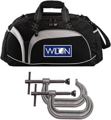 Wilton - Regular-Duty 3" Max Opening, 2-1/2" Throat Depth, Forged Steel Standard C-Clamp - 3,500 Lb Capacity, 0" Min Opening, Deep Throat - Exact Tooling