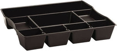 Rubbermaid - 8 Compartment, 14.86 Inch Wide x 11.88 Inch Deep x 2-1/2 Inch High, Drawer Organizer - Plastic, Black - Exact Tooling