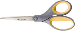 Ability One - 3" LOC, 8" OAL Titanium Scissors - Ambidextrous, Bent Handle, For Sticky Residues - Exact Tooling