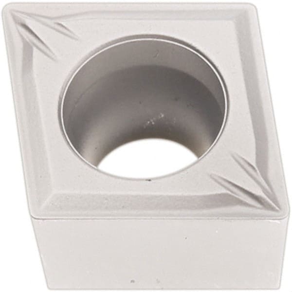 Seco - CCMT32.51 W-MF2 Grade TP1501 Carbide Turning Insert - Al2O3 Finish, 80° Diamond, 3/8" Inscr Circle, 5/32" Thick, 1/64" Corner Radius - Exact Tooling