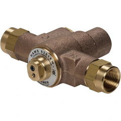 Haws - 1/2" Inlet, 2-5/8" Long x 6-1/8" Wide x 5-1/4" High, Brass Plumbed Wash Station Tempering Valve - Compatible with Combination Drench Shower & Eye/Face Wash Stations - Exact Tooling