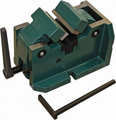 Interstate - 4" Jaw Width, 2-3/8" Max Jaw Opening, Manual Self Centering Vise - 11-27/64" OAL x 7-11/16" OAH - Exact Tooling