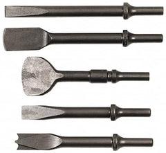 Chicago Pneumatic - 7" OAL, Scaling Chisel - Round Shank, Alloy Steel - Exact Tooling