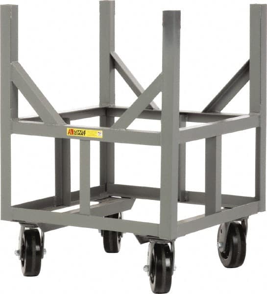 Little Giant - 3,000 Lb Capacity Steel Ergonomic Bar Cradle Truck - Steel Deck, 24" OAW, 24" Platform Length, Phenolic Casters - Exact Tooling