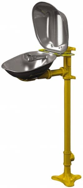 Bradley - Pedestal Mount, Stainless Steel Bowl, Eyewash Station - Exact Tooling