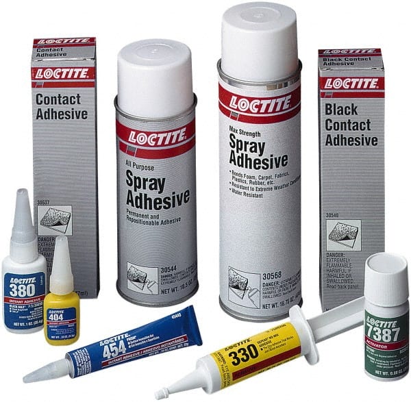 Loctite - 0.70 oz Bottle Clear Instant Adhesive - Series 435, 30 sec Working Time, 24 hr Full Cure Time, Bonds to Metal, Plastic & Rubber - Exact Tooling