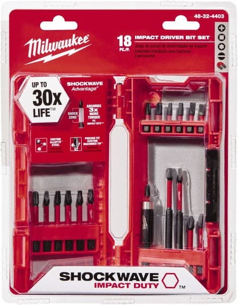 Milwaukee Tool - 18 Piece Hex Drive Bit Set - Exact Tooling