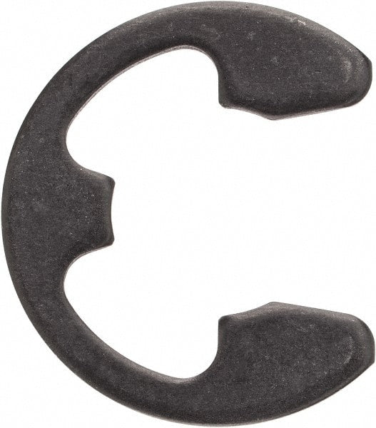 Rotor Clip - 0.396" Groove Diam, 1/2" Shaft Diam, Phosphate Steel, E Style External Retaining Rings - 0.046" Groove Width, 0.052" Groove Depth, 0.042" Ring Thickness, Grade 1060-1090 - Exact Tooling