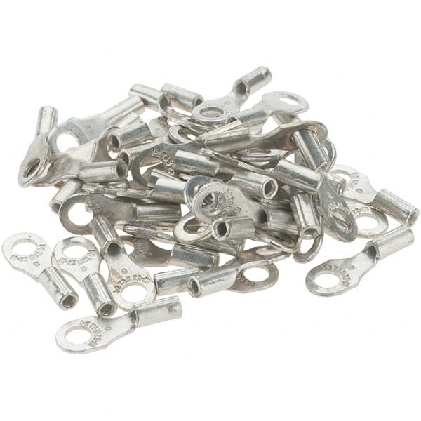 Value Collection - 18-14 AWG Noninsulated Crimp Connection D Shaped Ring Terminal - #6 Stud, Tin Plated Copper Contact - Exact Tooling