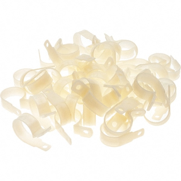 Value Collection - 7/8" Bundle Diam, 0.203" Hole, Nylon Clamp - White - Exact Tooling