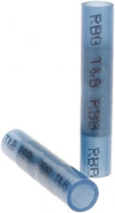 Value Collection - 16 to 14 AWG Compatible, Nylon Fully Insulated, Crimp-On Butt Splice Terminal - 2 Wire Entries, Copper Contacts, Tin Contact Plating, Blue - Exact Tooling