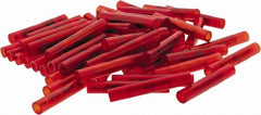 Value Collection - 22 to 18 AWG Compatible, Nylon Fully Insulated, Crimp-On Butt Splice Terminal - 2 Wire Entries, Copper Contacts, Tin Contact Plating, Red - Exact Tooling