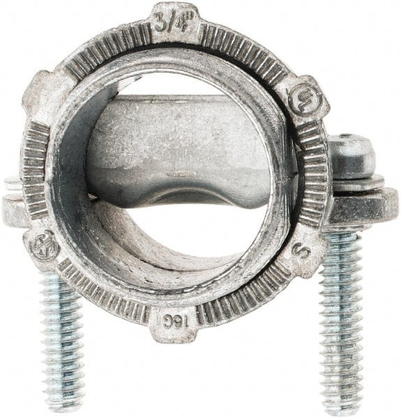 Value Collection - 3/4" Trade, Die Cast Zinc Squeeze Clamp Straight Conduit Connector - Exact Tooling