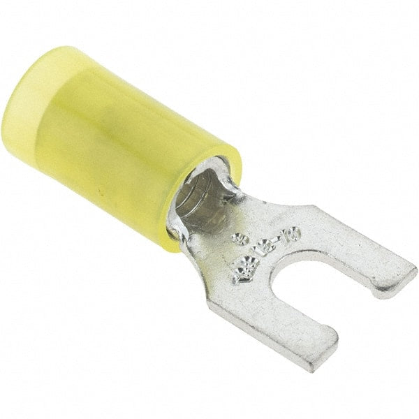 Value Collection - #8 Stud, 12 to 10 AWG Compatible, Partially Insulated, Crimp Connection, Locking Fork Terminal - Exact Tooling